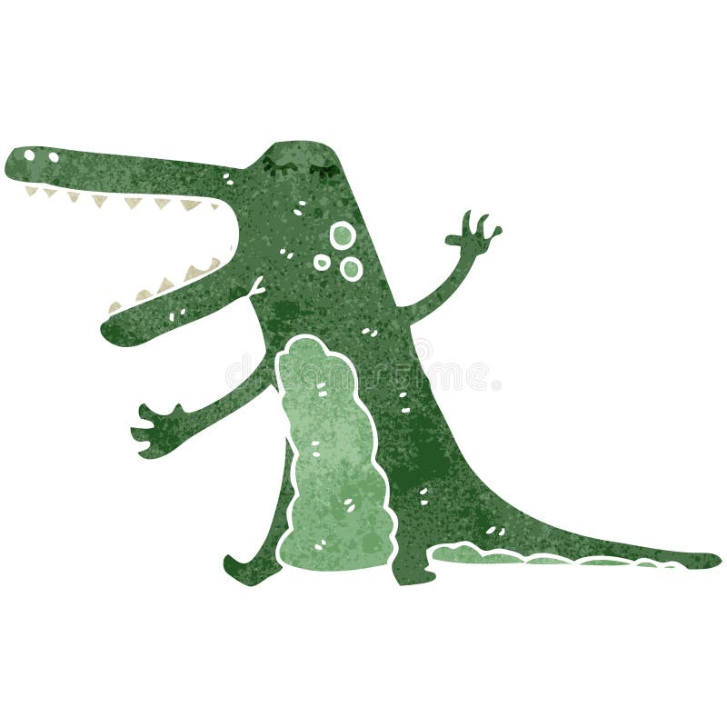 retro cartoon crocodile