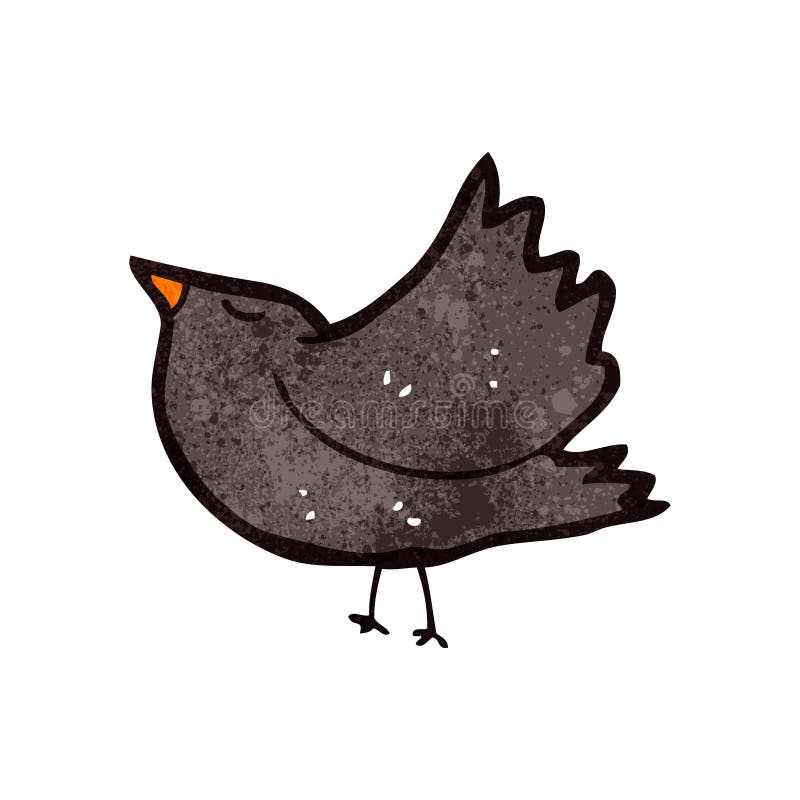 Retro cartoon crow stock vector. Illustration of flapping - 37599544