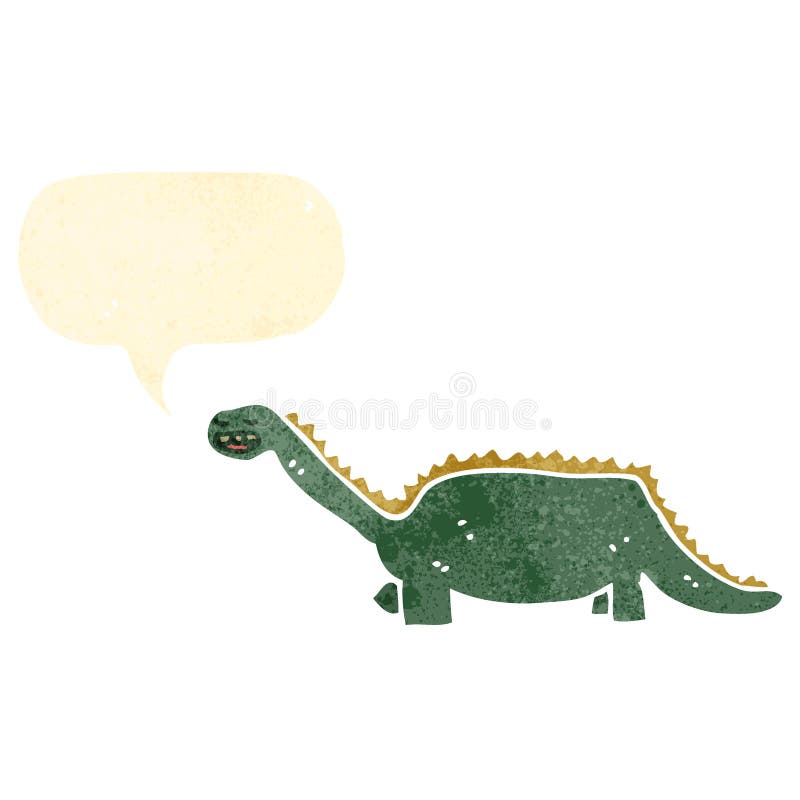 Retro cartoon dinosaur vector illustration