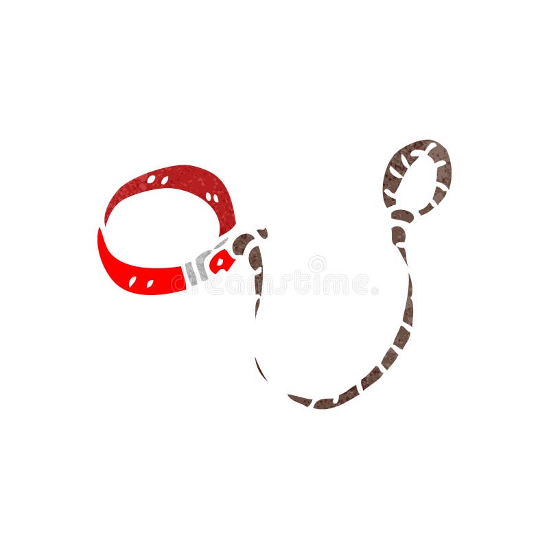 Retro cartoon dogs leash vector illustration