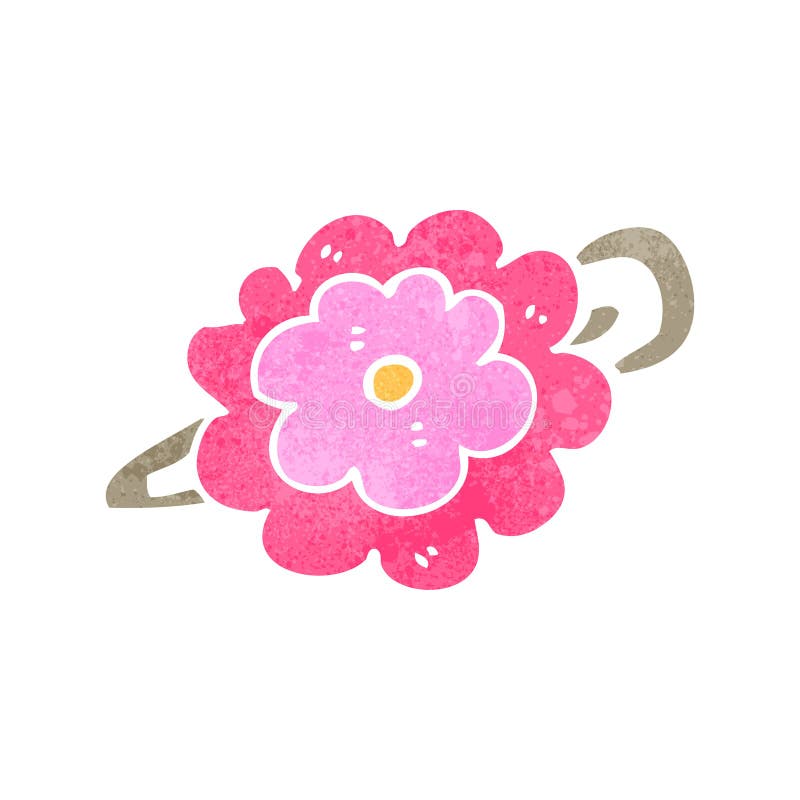 Retro Cartoon Flower Hair Clip Stock Illustration - Illustration of  watercolor, cute: 37584601