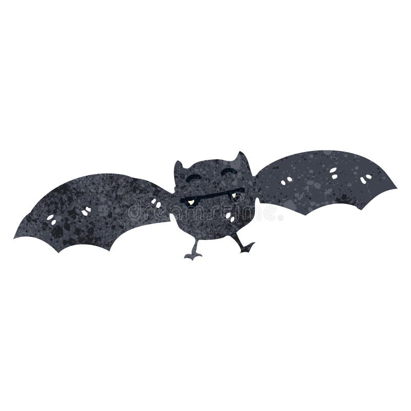 retro cartoon flying bat