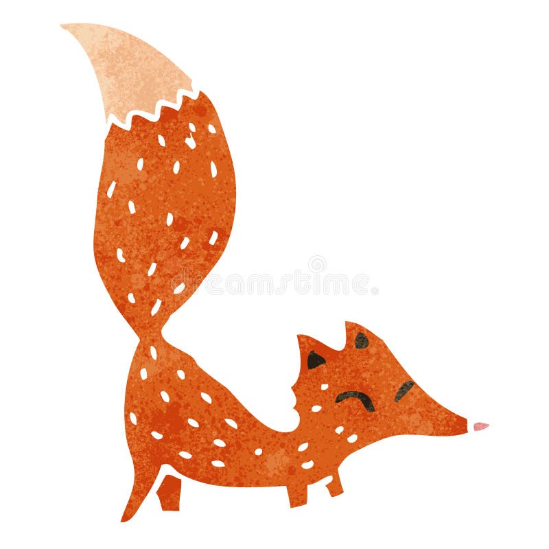 Retro cartoon fox stock illustration
