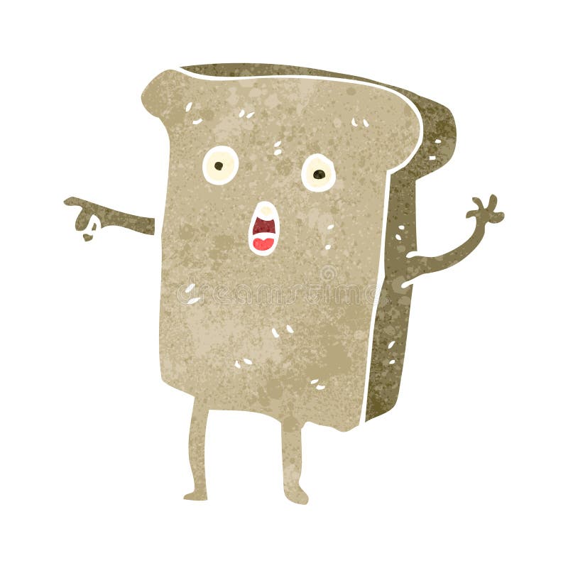 retro cartoon funny toast cartoon character