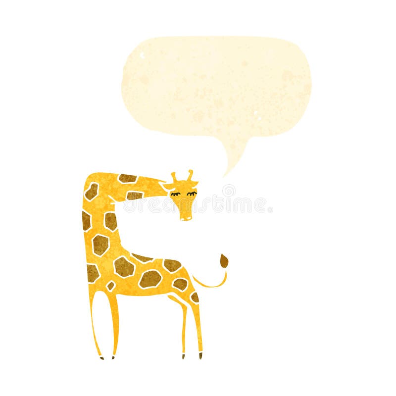 retro cartoon giraffe with speech bubble