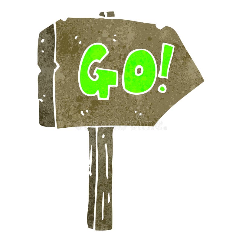 retro cartoon go sign