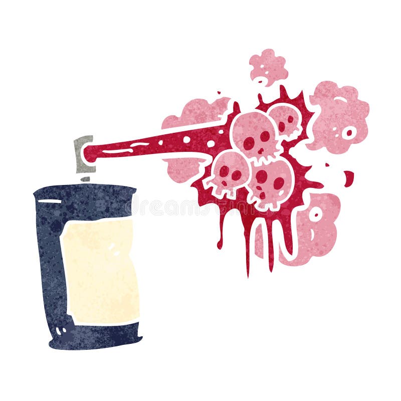 retro cartoon graffiti spray can