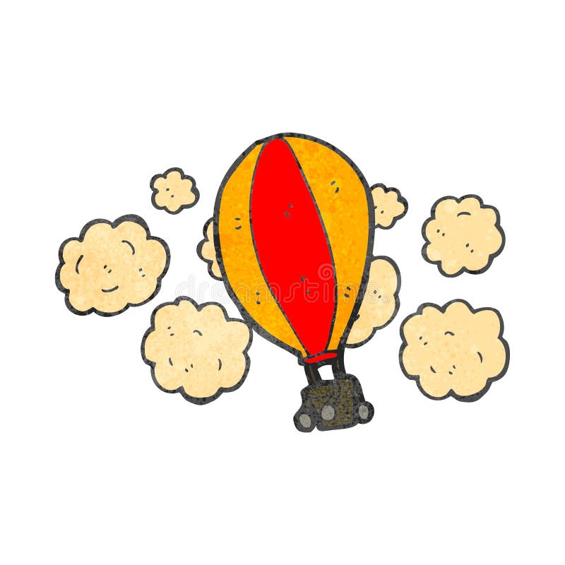 retro cartoon hot air balloon