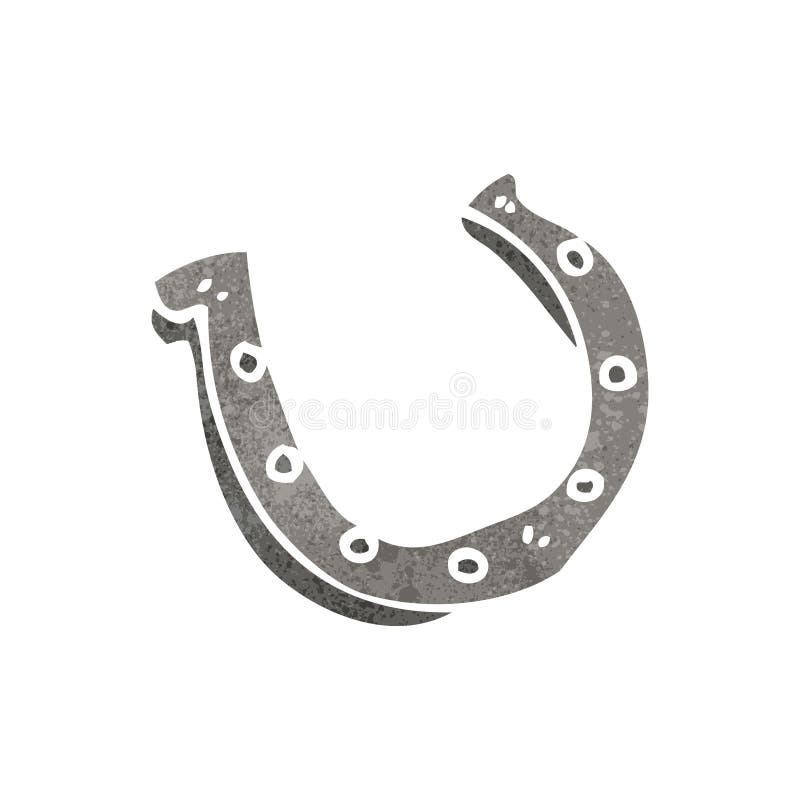 retro cartoon lucky horse shoe symbol