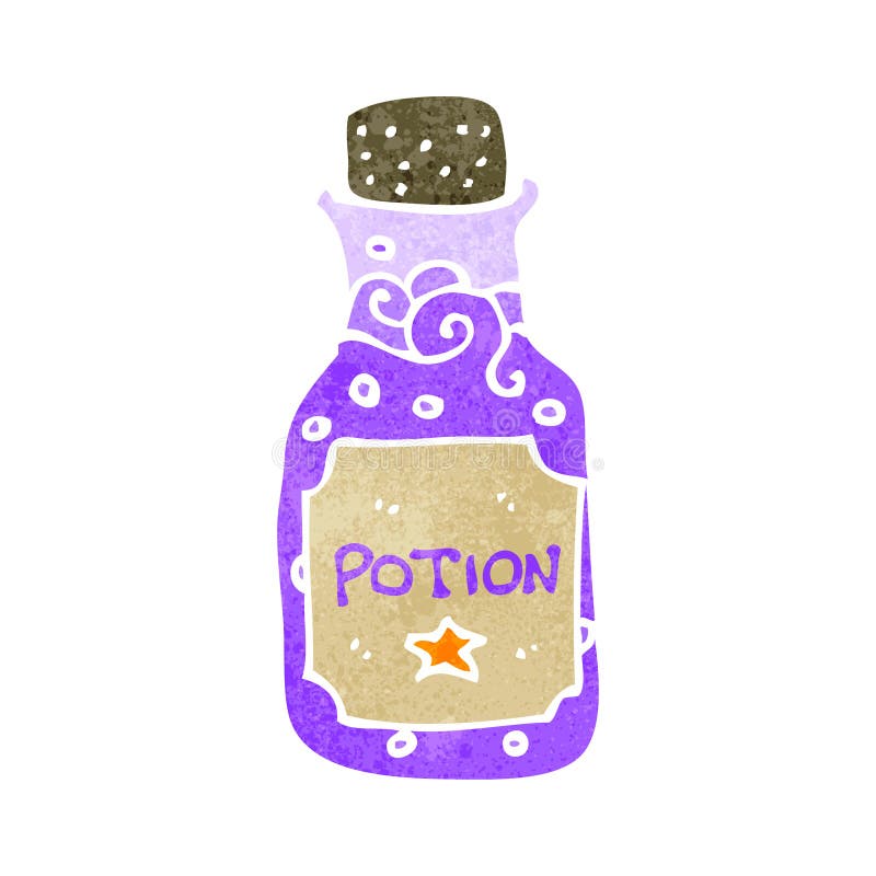 retro cartoon magic potion