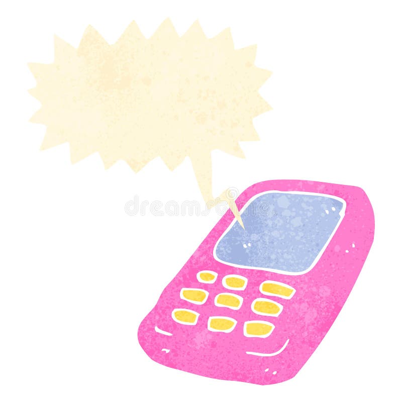 retro cartoon mobile phone