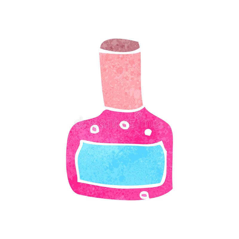 Retro cartoon nail polish stock vector. Illustration of drawn 37600748