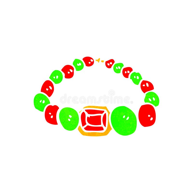 Retro Cartoon Necklace of Beads Stock Vector Illustration of fashioned, texture 37600018