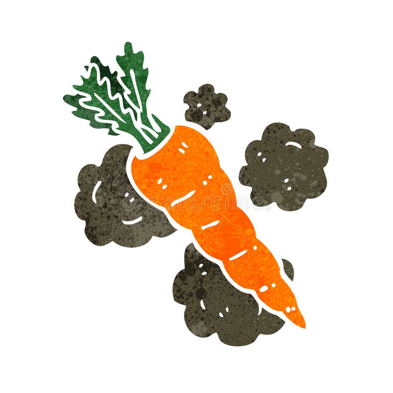 retro cartoon organic carrot