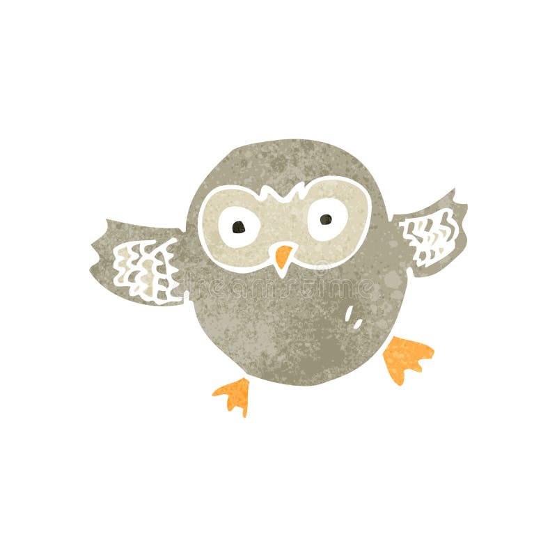 Retro cartoon owl vector illustration