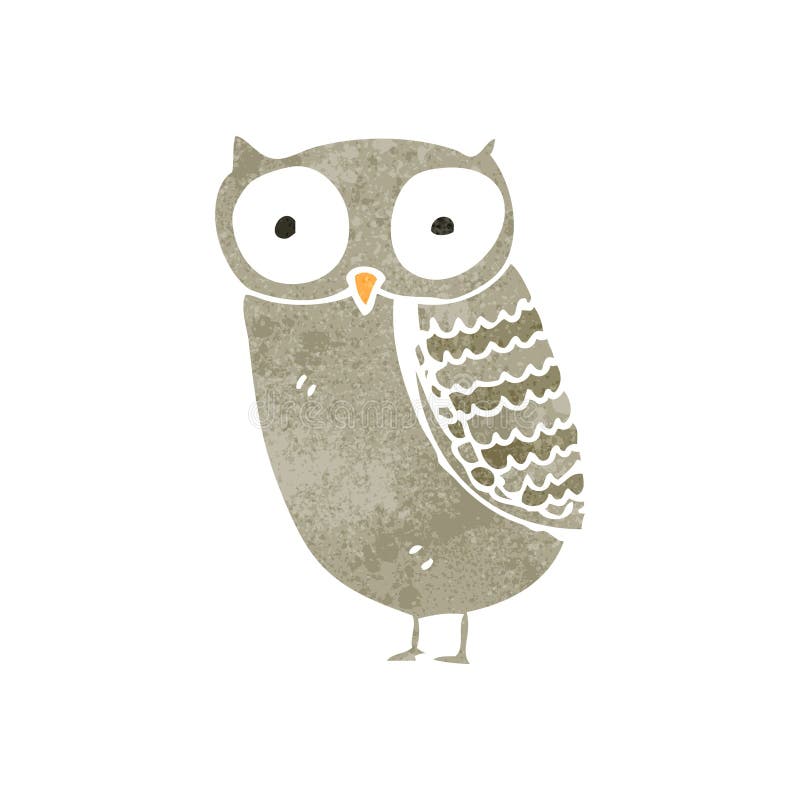 Retro cartoon owl royalty free illustration