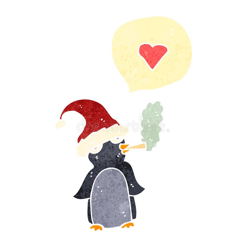 retro cartoon penguin smoking cigarette