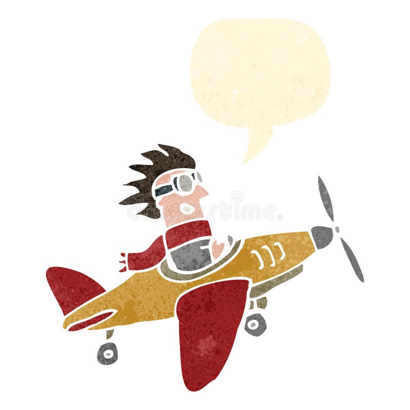 Retro Cartoon Propeller Plane Stock Vector Illustration of funny