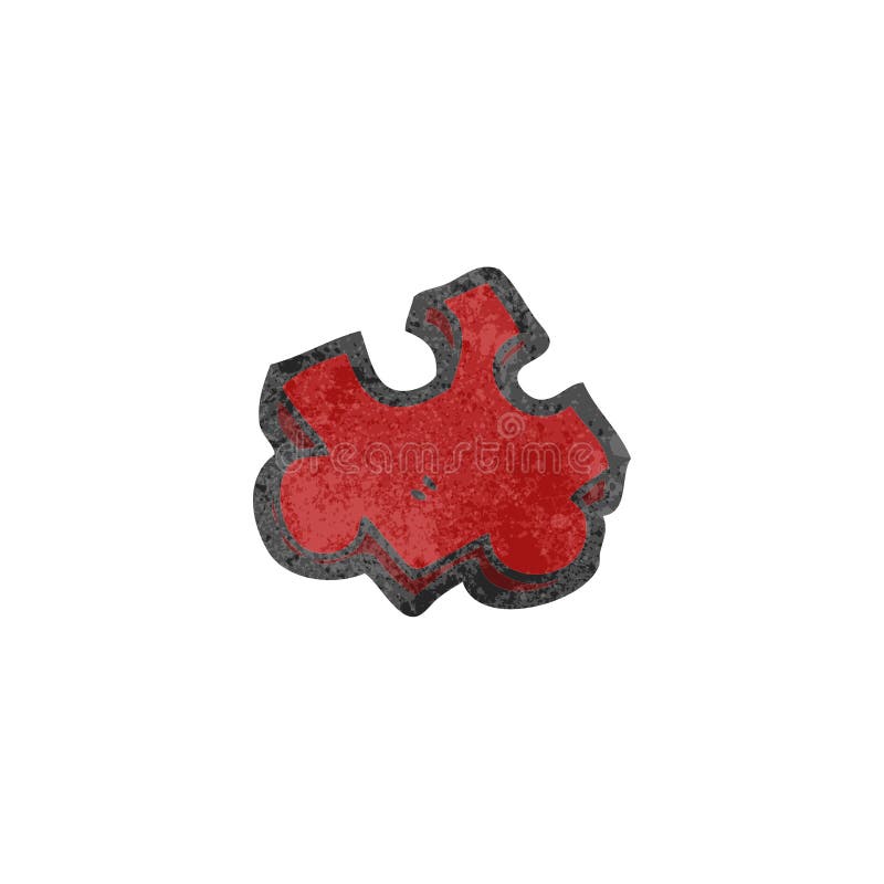 retro cartoon puzzle piece