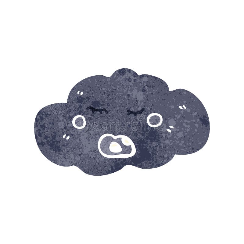 retro cartoon rain cloud