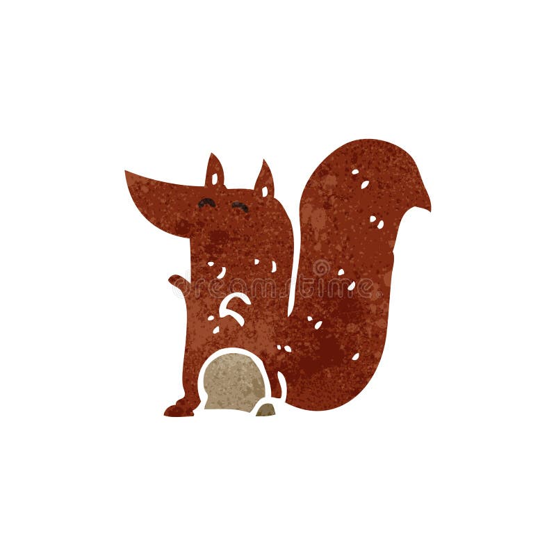 retro cartoon red squirrel