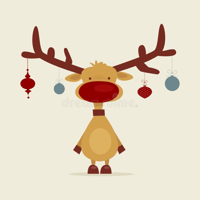 Retro cartoon reindeer vector illustration