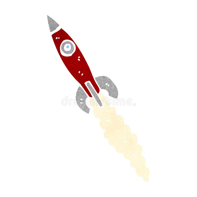 retro cartoon rocket