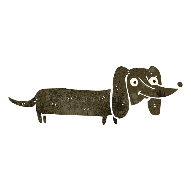 Retro cartoon sausage dog stock illustration. Illustration of funny