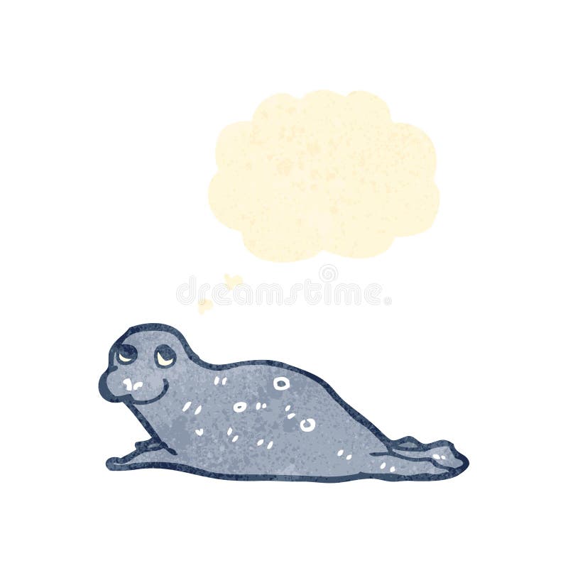 retro cartoon seal pup