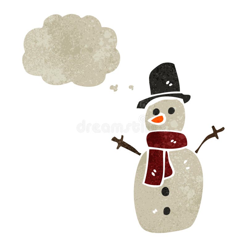 retro cartoon snowman