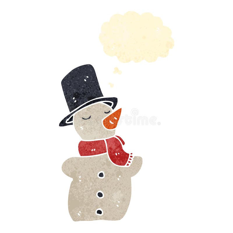 retro cartoon snowman