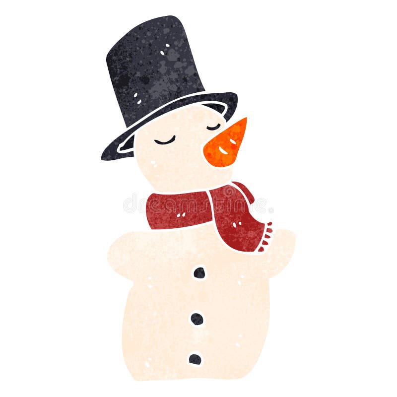 retro cartoon snowman