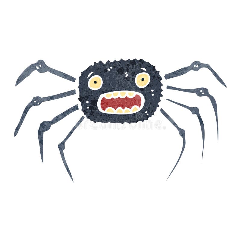 Retro cartoon spider stock illustration