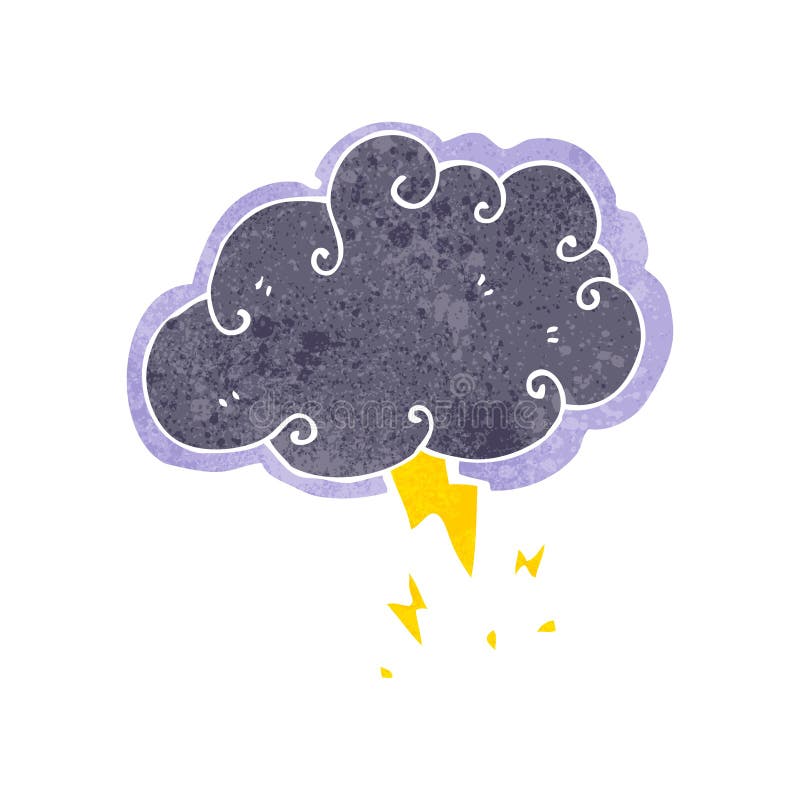 retro cartoon storm cloud