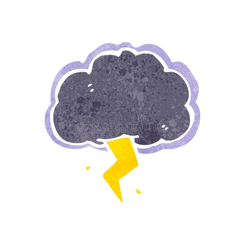 Retro cartoon storm cloud stock vector. Illustration of drawn - 37598272