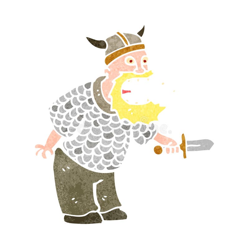 retro cartoon viking