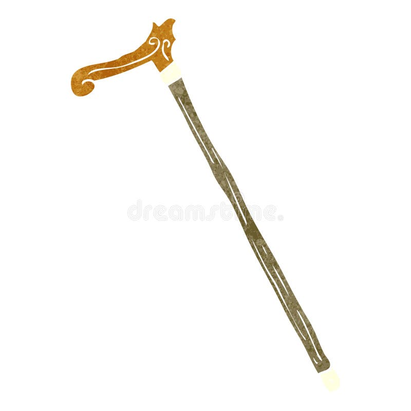 retro cartoon walking stick