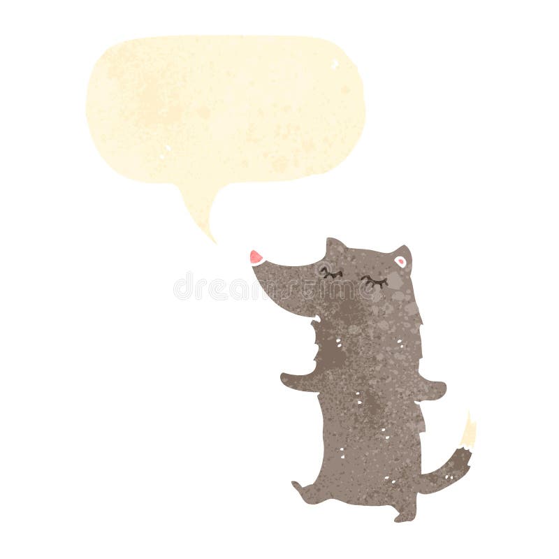 Retro cartoon wolf vector illustration