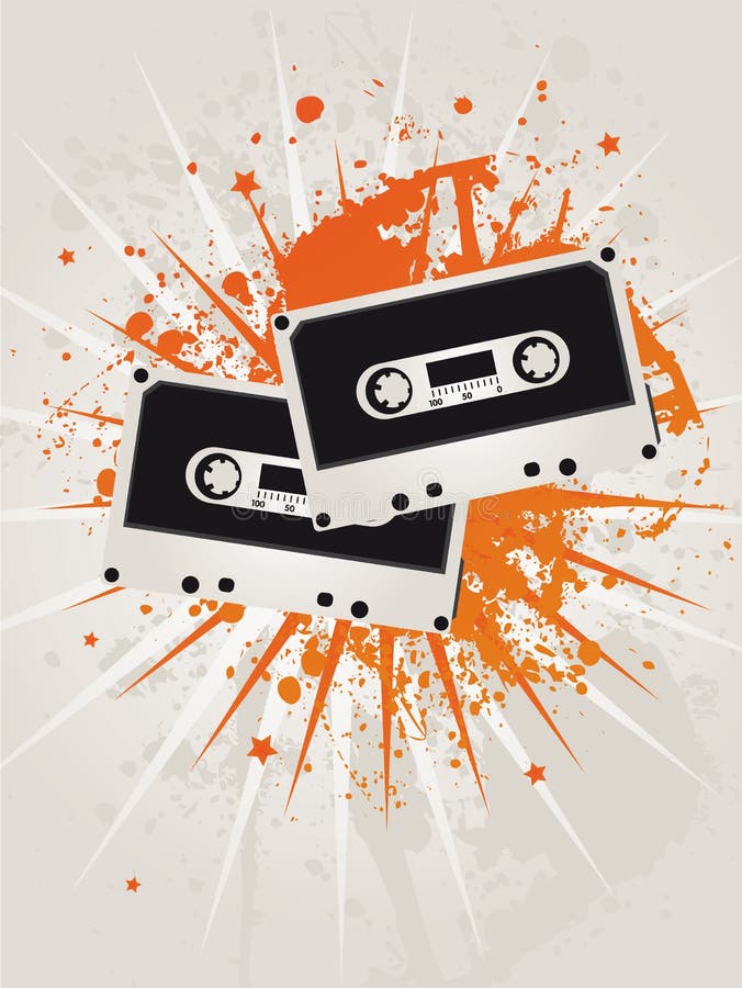 Retro Cassettes van de Ster Grunge royalty-vrije illustratie Retro Cassettes van de Ster Grunge royalty-vrije illustratie