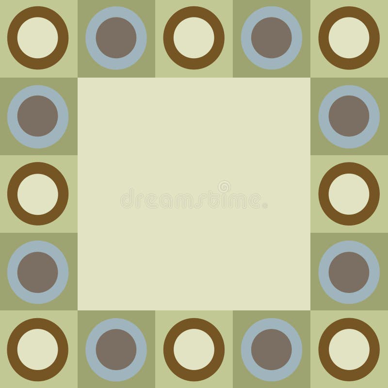 Retro cerchi e bordo dei quadrati illustrazione di stock Retro cerchi e bordo dei quadrati illustrazione di stock