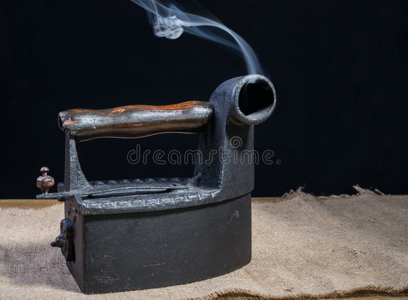 Old Charcoal Iron with Opened Lid Stock Image Image of flat, ancient