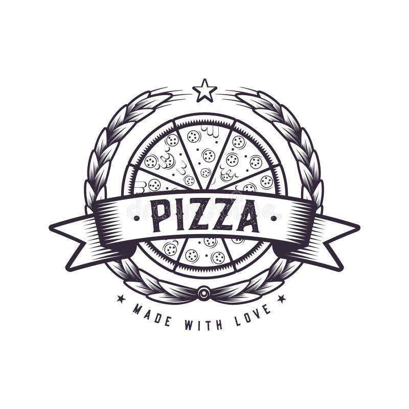 Retro chlebowa pizzy ilustracja Fasta food pizzeria Rocznika loga projekt ilustracji Retro chlebowa pizzy ilustracja Fasta food pizzeria Rocznika loga projekt ilustracji