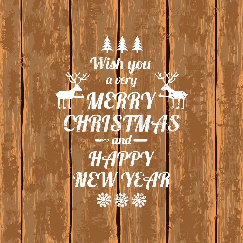 Retro Christmas Greeting Card With Typography Text. royalty free illustration