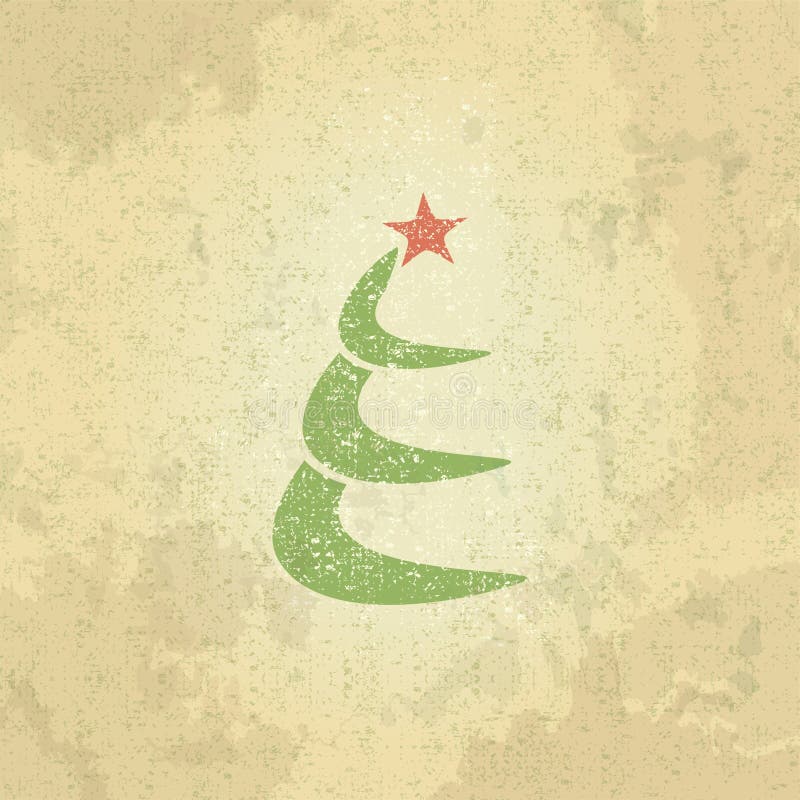 Retro christmas tree stock illustration. Illustration of square 34477809