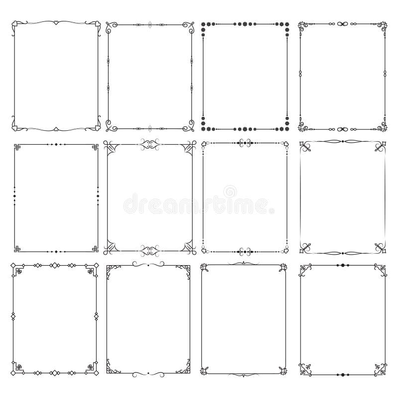 Vector chenar cadru clasic clasic elegant setat pentru proiectarea certificatelor și a invitațiilor stock illustration