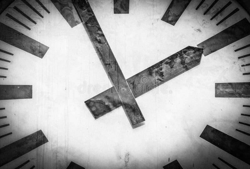 Retro Clock Face with Two Hands and No Numbers. Stock Photo - Image of