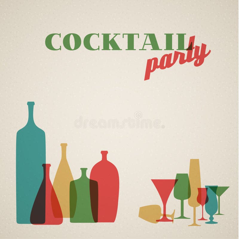 Retro Coctail party invitation card