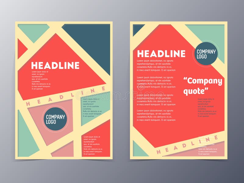 Retro Color Table Style Flyer Template Stock Vector