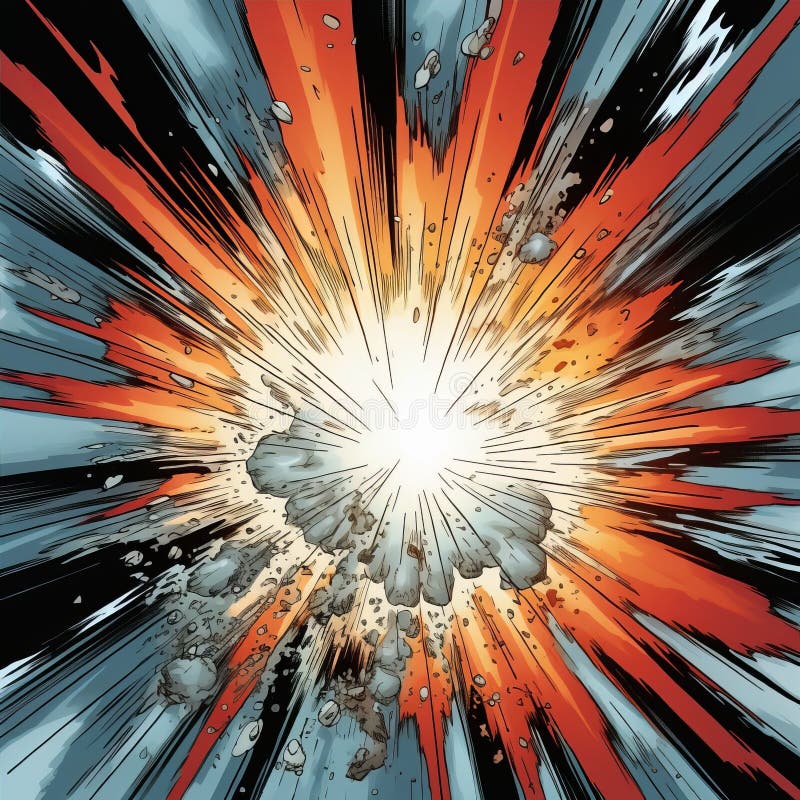Retro Comic Art: Silver Supernova Explosion vector illustration