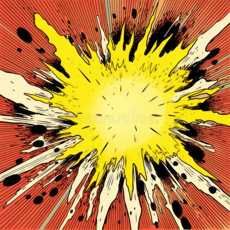 Retro Comic Book Style Supernova Explosion Art stock illustration